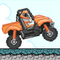 Orange Motorbike Racing Icon